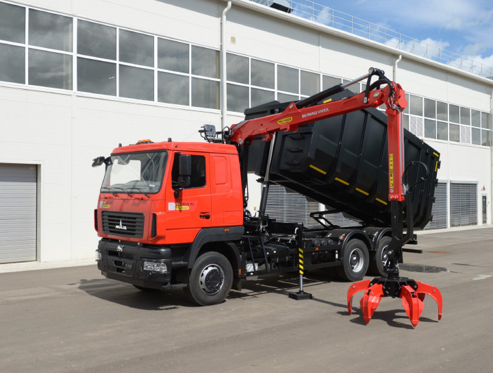 Ломовоз МАЗ-631228 с КМУ ВЕЛМАШ BM10-74М